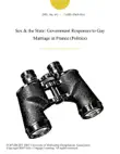 Sex & the State: Government Responses to Gay Marriage in France (Politics) sinopsis y comentarios