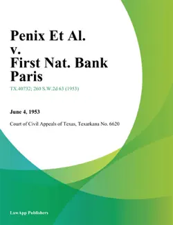 penix et al. v. first nat. bank paris book cover image