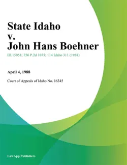 state idaho v. john hans boehner book cover image