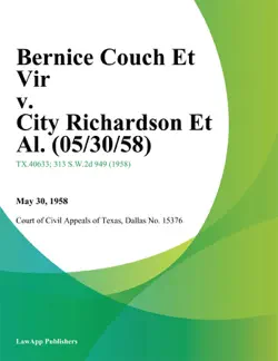 bernice couch et vir v. city richardson et al. imagen de la portada del libro