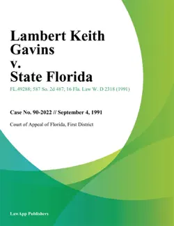lambert keith gavins v. state florida imagen de la portada del libro