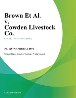 brown et al. v. cowden livestock co. imagen de la portada del libro