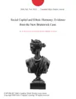 Social Capital and Ethnic Harmony: Evidence from the New Brunswick Case. sinopsis y comentarios