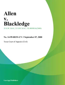 allen v. blackledge book cover image