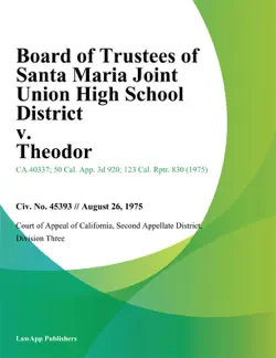 board of trustees of santa maria joint union high school district v. theodor book cover image