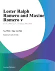 Lester Ralph Romero and Maxine Romero V. synopsis, comments