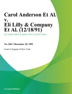 carol anderson et al. v. eli lilly & company et al. imagen de la portada del libro
