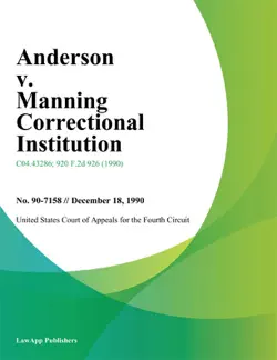 anderson v. manning correctional institution book cover image