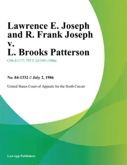 lawrence e. joseph and r. frank joseph v. l. brooks patterson book cover image