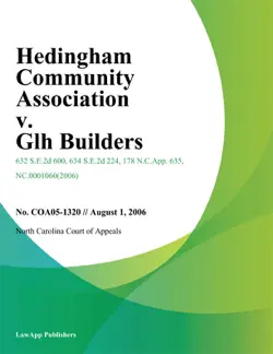 hedingham community association v. glh builders book cover image