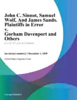 John C. Sinnot, Samuel Wolf, And James Sands. Plaintiffs in Error v. Gorham Davenport and Others synopsis, comments