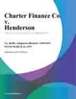 Charter Finance Co. v. Henderson synopsis, comments