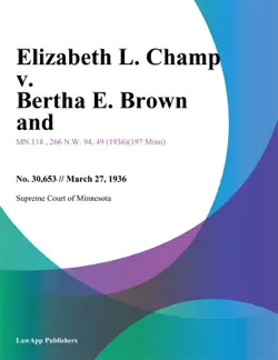 elizabeth l. champ v. bertha e. brown and imagen de la portada del libro