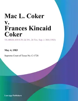mac l. coker v. frances kincaid coker book cover image