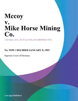 mccoy v. mike horse mining co. book cover image