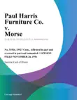 Paul Harris Furniture Co. v. Morse synopsis, comments