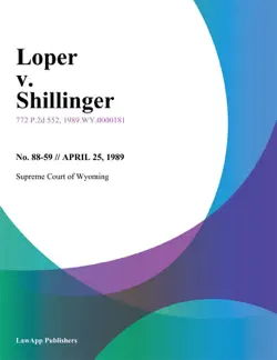 loper v. shillinger imagen de la portada del libro