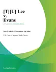 [T][U] Lee V. Evans sinopsis y comentarios