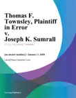 Thomas F. Townsley, Plaintiff in Error v. Joseph K. Sumrall synopsis, comments