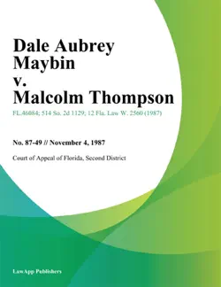 dale aubrey maybin v. malcolm thompson book cover image