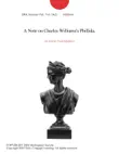 A Note on Charles Williams's Phillida. sinopsis y comentarios