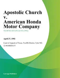 apostolic church v. american honda motor company book cover image