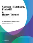 Samuel Hildeburn, Plaintiff v. Henry Turner synopsis, comments
