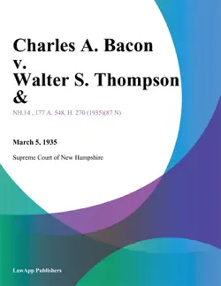 charles a. bacon v. walter s. thompson book cover image