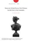 Homework: Richard Powers, Walt Whitman, And the Poetry of the Commodity. sinopsis y comentarios