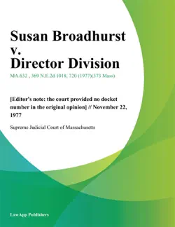 susan broadhurst v. director division imagen de la portada del libro