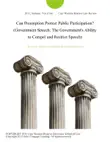 Can Preemption Protect Public Participation? (Government Speech: The Government's Ability to Compel and Restrict Speech) sinopsis y comentarios
