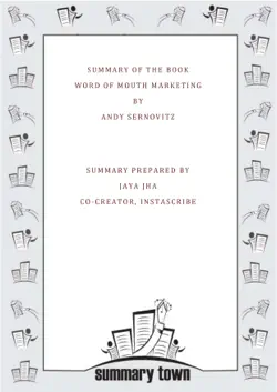 summary of the book word of mouth marketing by andy sernovitz imagen de la portada del libro