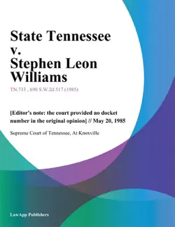 state tennessee v. stephen leon williams imagen de la portada del libro