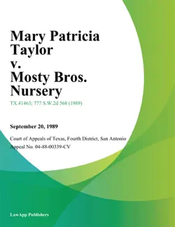 mary patricia taylor v. mosty bros. nursery imagen de la portada del libro