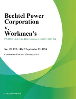 bechtel power corporation v. workmens imagen de la portada del libro