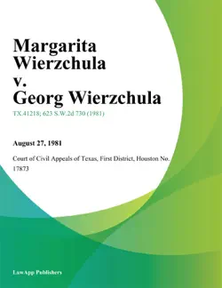 margarita wierzchula v. georg wierzchula book cover image