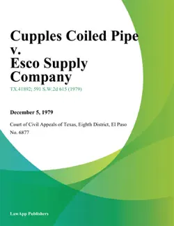 cupples coiled pipe v. esco supply company book cover image