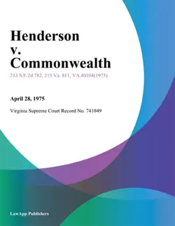 henderson v. commonwealth book cover image