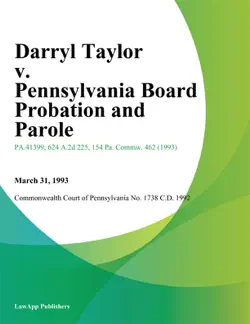 darryl taylor v. pennsylvania board probation and parole book cover image