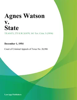 agnes watson v. state book cover image