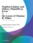 Stephen Lindsey and Others, Plaintiffs in Error v. the Lessee of Thomas B. Miller synopsis, comments