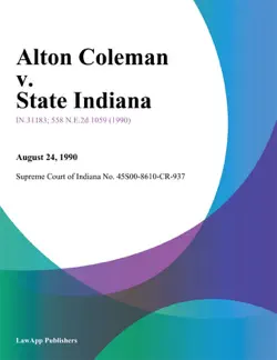 alton coleman v. state indiana book cover image