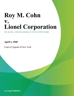 roy m. cohn v. lionel corporation book cover image
