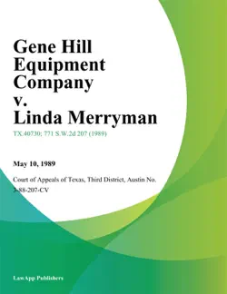 gene hill equipment company v. linda merryman book cover image