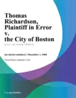 Thomas Richardson, Plaintiff in Error v. the City of Boston synopsis, comments