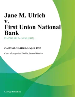 jane m. ulrich v. first union national bank book cover image