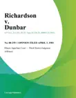 Richardson v. Dunbar synopsis, comments