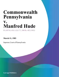 commonwealth pennsylvania v. manfred hude book cover image