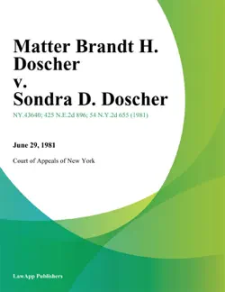 matter brandt h. doscher v. sondra d. doscher book cover image