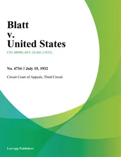 blatt v. united states book cover image